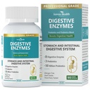 800 mg Digestieve enzymen voor mannen en vrouwen met probiotica en biologische prebiotica, 8 belangrijke enzymen, Protease, Amylase & Lipase voor opgeblazen gevoel, gasreliëf, niet-GMO-capsules