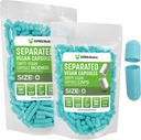 XPRS Nutra Vegan Maat 0 Gescheiden Capsules - 500 Tel Premium Lege Capsules Gescheiden in Zakken - Pillen 0 Leeg voor DIY supplement vullen (Aqua)