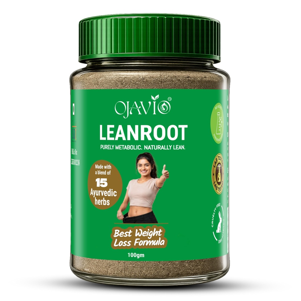 Leanroot Ayurvedic Weight Loss Powder for Slimming 100g - Natural Fat Burner Churna, Metabolism Booster, Belly Fat Reducer & Digestion Support
