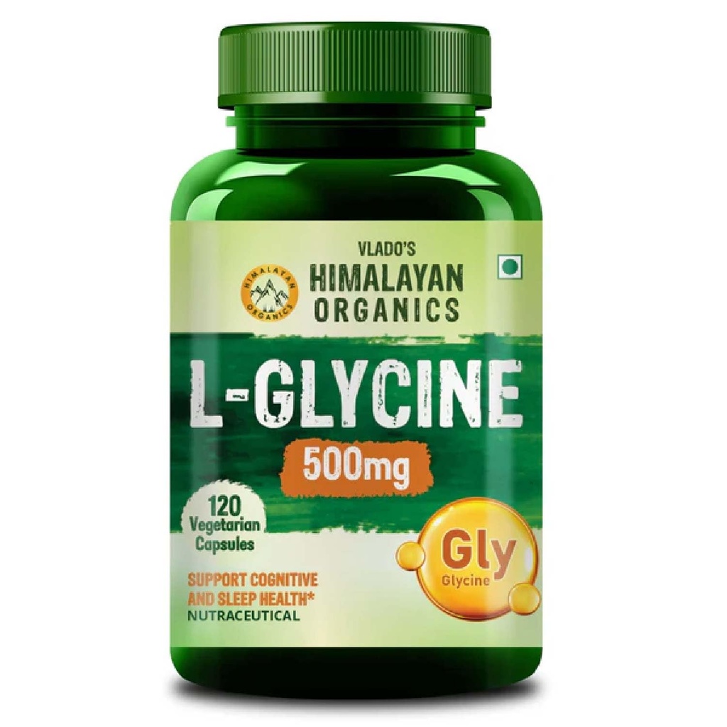 Vlado’s Himalayan Organics L-Glycine 500mg Supplement For Men And Women I Supports Muscle Health, Brain & Sleep Health | Support Strong Immune System & Cellular Health -120 Veg Capsules