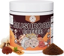 Paddestoel Koffie, Instant Mushroom Koffie Paddestoel Poeder Blend (20 Servings) met Cordyceps, Reishi, Lion's Mane, Shiitake, Koning Trompet, Paddestoel Supplement voor energie, Focus, Immune Ondersteuning
