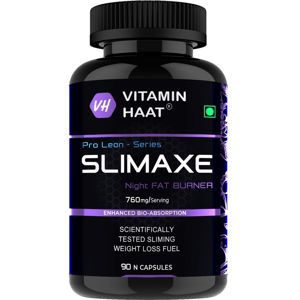 Slimaxe Night Fat Burner for Weight Loss for Women and Men | Magnesium Supplement With Green Tea, L Theanine great for Fat Weight Loss for Women and Men | 90 Supplement Capsules by VitaminHaat