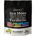 Optimale Prime Sea Moss and Black Seed Oil Gummies, Ashwagandha, Turmeric, Manuka Honey, ACV, Dandelion, Black Pepper, Burdock, Bladderwrack, Vegan, 90 Gummies 45 Day Supply