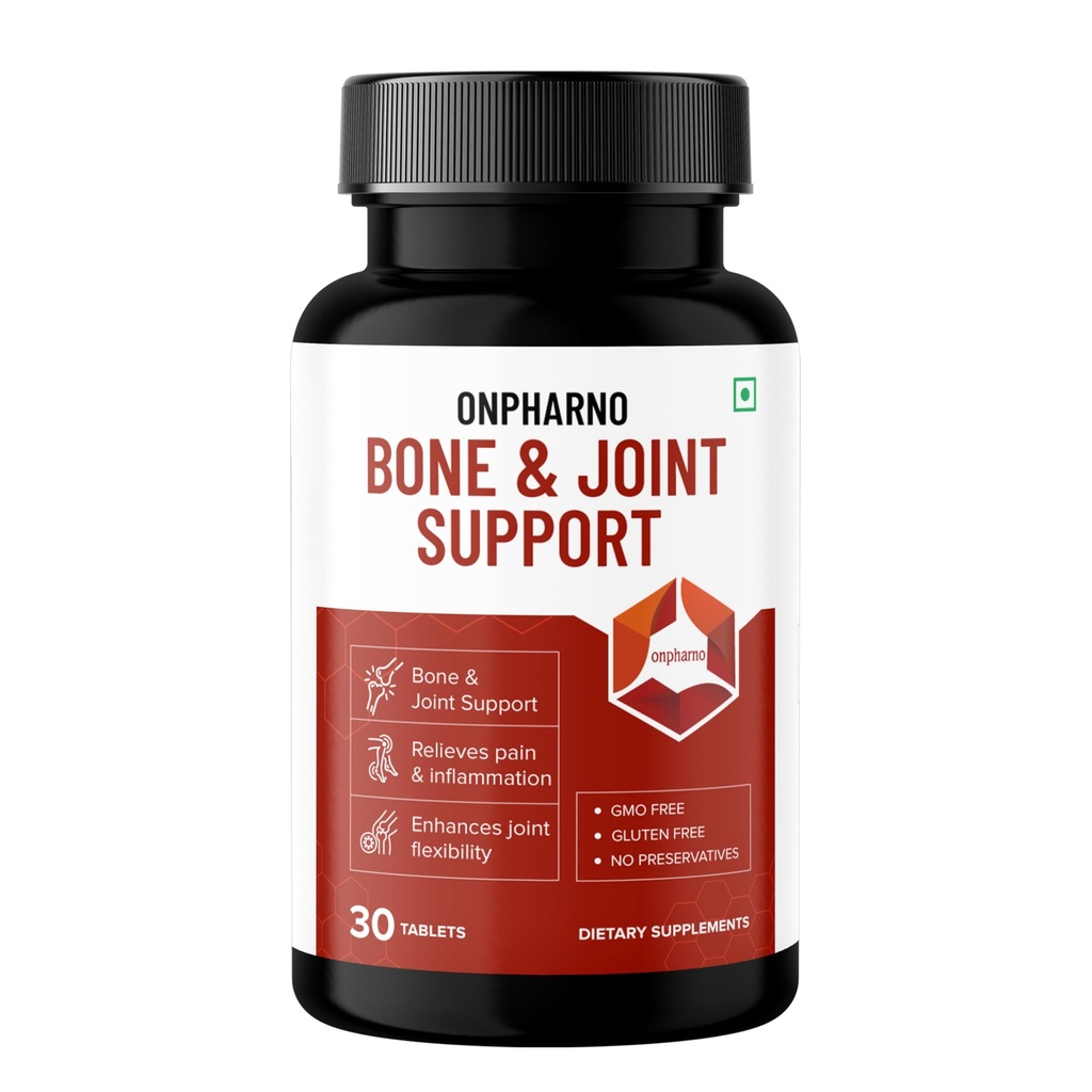 Bone & Joint Support | Calcium, Vitamin D3, K2-7, Glucosamine, MSM, Magnesium | 30 tablets | Veg
