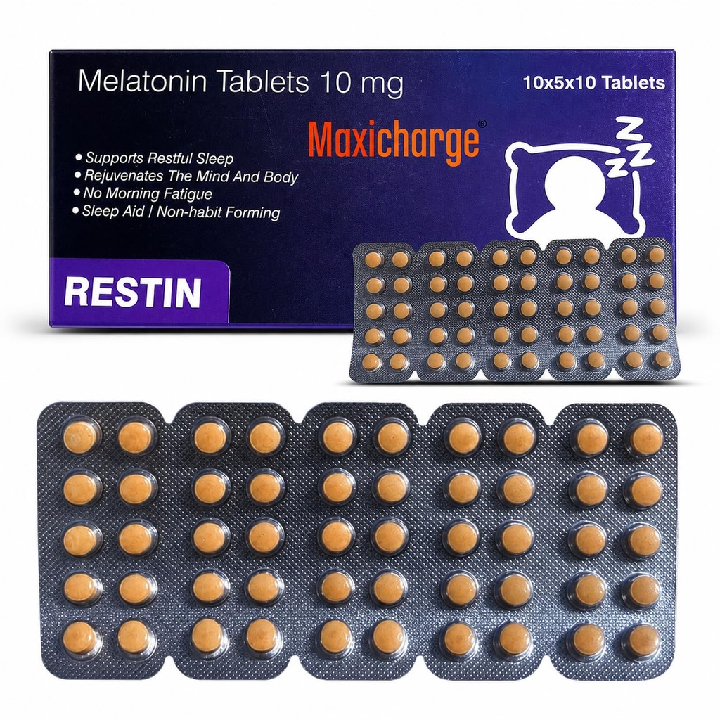 Restin Melatonin 10 mg_Sleep & Relaxation Support Tablets (Pack of 5)