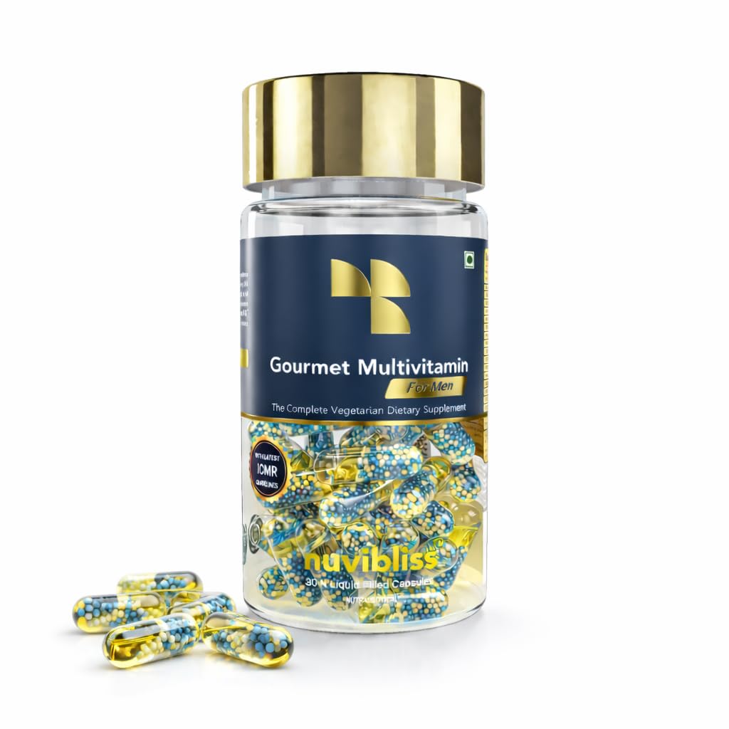 Gourmet Multivitamin for Men | Vital Supplement for Heart, Brain, Bone, Joints, Vision, Skin, Hair, Energy,Stamina,Immunity | Capsules with Omega Oil & Essential Nutrients(30 Capsules)