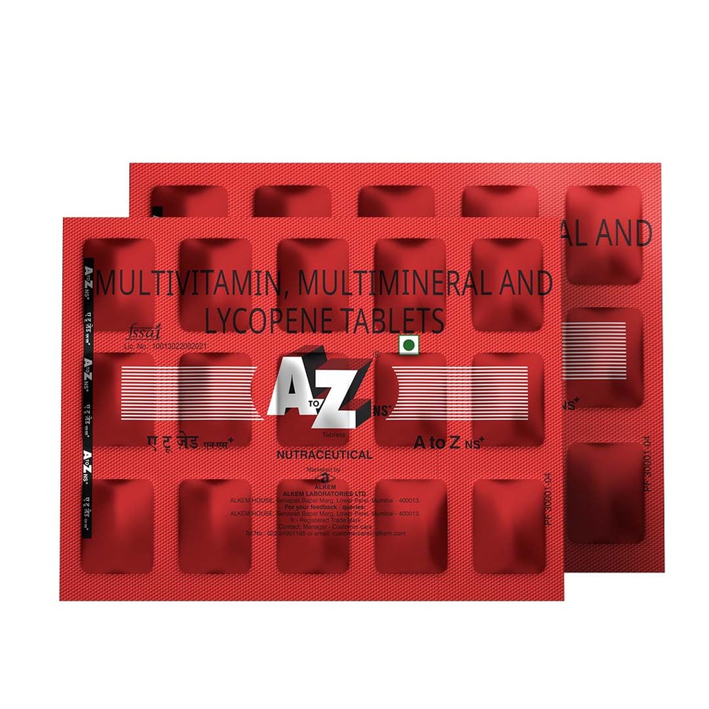 A to Z NS Daily Multivitamin Tablets – Zinc & Vitamin C for Immunity, B-Complex & Essential Nutrients for Energy & Wellness, Doctor Recommended – 60 Tablets