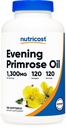 Nutricost Avond Primrose Olie 1,300mg, 120 Softgels - Koud geperst, Non-GMO, Glutenvrij, 120 porties