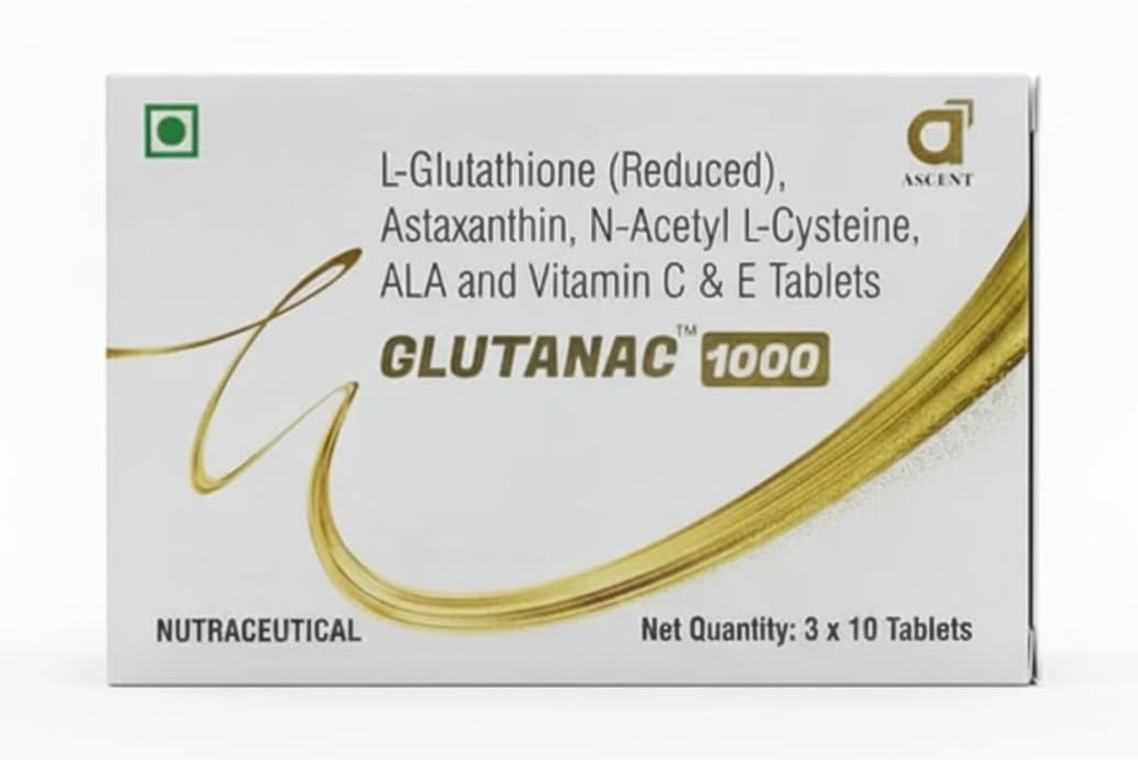 Ascent Glutanac 1000 | 3×10 Tablets