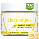 Zero Sugar - Banana Cream Electrolytes Powder - Refreshing Hydration - Cafeïnevrije energie met alle natuurlijke ingrediënten - Vegan, Keto & Paleo - Sugar Free Electrolytes Powder Drink Mix - 37 porties