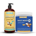 WONDER PAWS Omega Max Fish Oil Plus Dagelijkse Multivitamine Kauwen - voor Honden Gezamenlijke Gezondheid, Huid Vocht, Immuun Systeem Ondersteuning & Dagelijkse Wellness - Omega Max 16 Ounces - Multivitamine 60 Kauwen