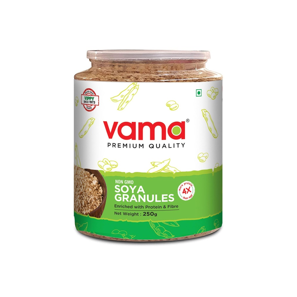 Vama Soya Mince Granules 250g | 99% Fat Free & Gluten Free | High Protein Nutrient-Rich Soya Chunks Alternative | Healthy Meal Ingredient