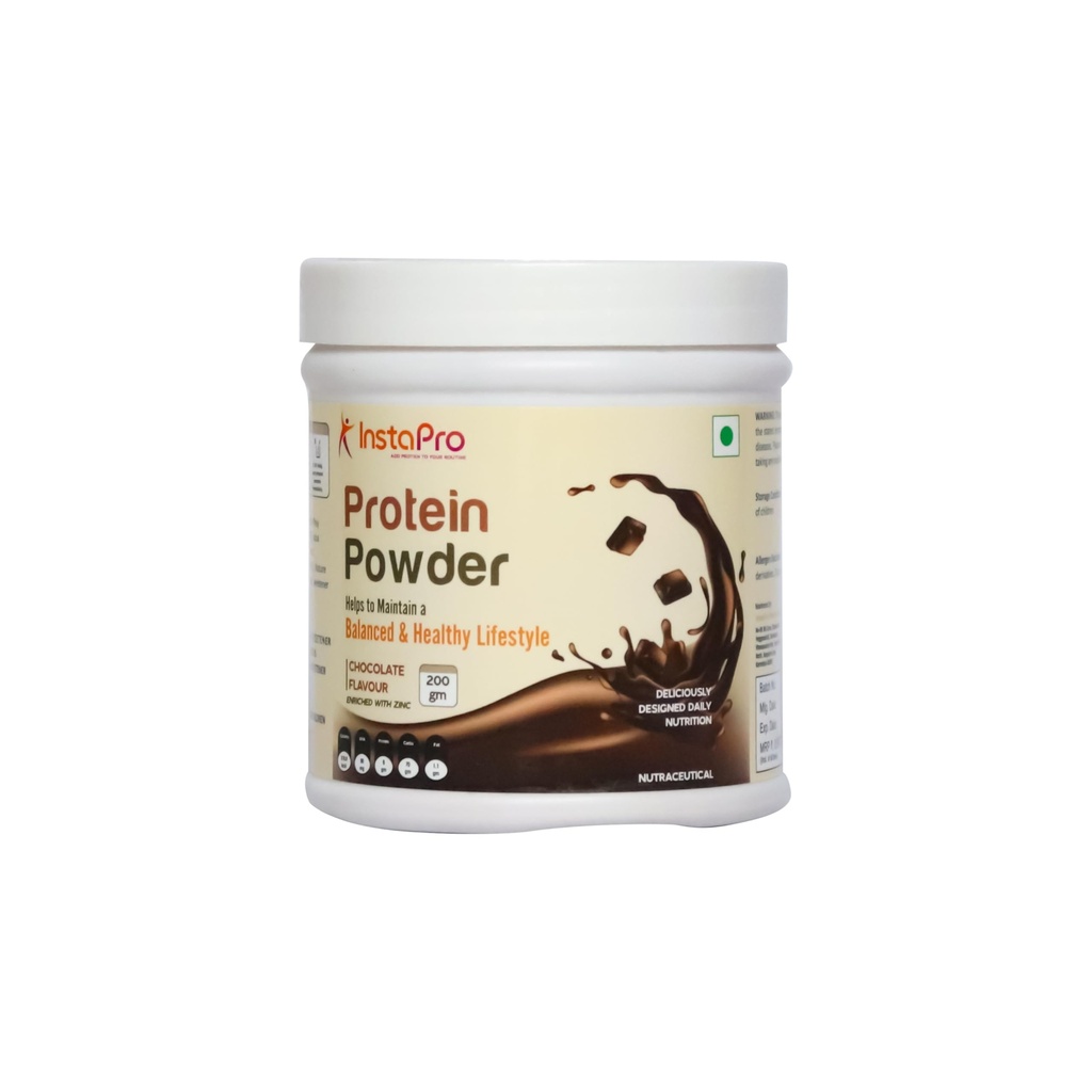 Chocolate Protein Powder (200g) | 25g Protein with BCAAs | 100% Non-Whey for Muscle Gain & Recovery | Zero Sugar, Gluten-Free, Non-GMO