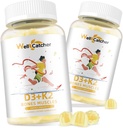 Vitamine D3 K2 Gummies - Vitamine D3 5000IU K2 (MK-7) 120mcg Supplementen met vitamine B Complex Suiker Gratis voor volwassenen Kids Ondersteunt Bone Teeth Strength Immune Mango Smaak 60 Counts 2 Packs