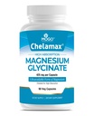 Chelamax Magnesium Glycinate. Dead Sea Broned, 100% Chelated Magnesium voor slaapondersteuning, spierkrampen, botgezondheid. Made in USA, 3rd Party Tested, zwaar metaalvrij,Glicinato de Magnesio Capsules.