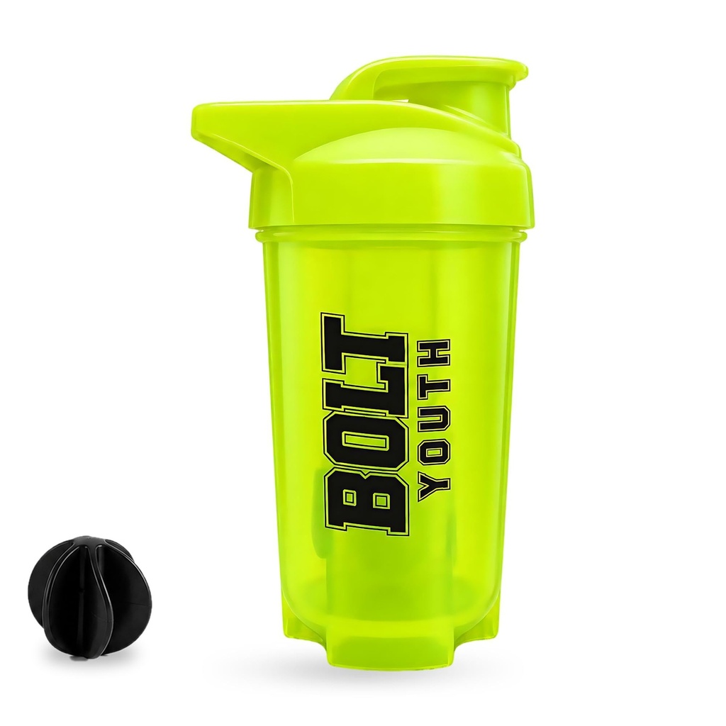 Shaker Bottle 400ml | Gym Water Bottle for Protein Shake, Workout, Fitness & Sports | Flip Top Drinking Bottle for Men Women (Parrot green)
