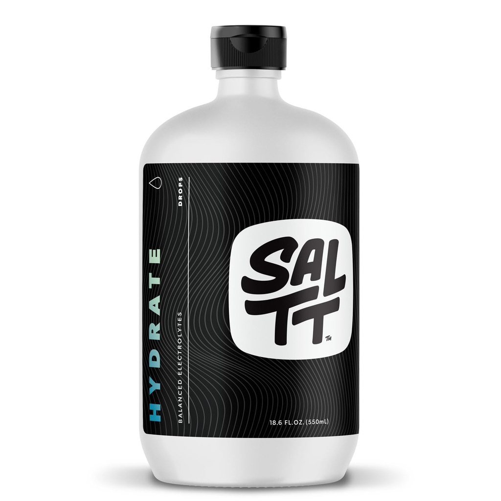 SALTT Hydrate Electrolyte Drops - Keto Diets - Intermitterende Vasting - Immune Support - Gluten & Sugar Free - Paleo - Natrium, Magnesium, Kalium & Trace Minerals - Unflavored - 18,6 fl oz
