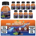 Pre-Workout Shot 60ml | Pack of 10 | Ashwagandha, Shilajit & Arabica Coffee | Ayurvedic Energy Drink | Increases Stamina & Focus | Shilajeet for Men & Women