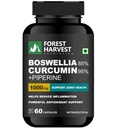 Boswellia 85% & Curcumin 95% with Piperine | 1000 mg per Serving | 60 Veg Capsules | Joint & Inflammation Support | High-Potency, 100% Vegan