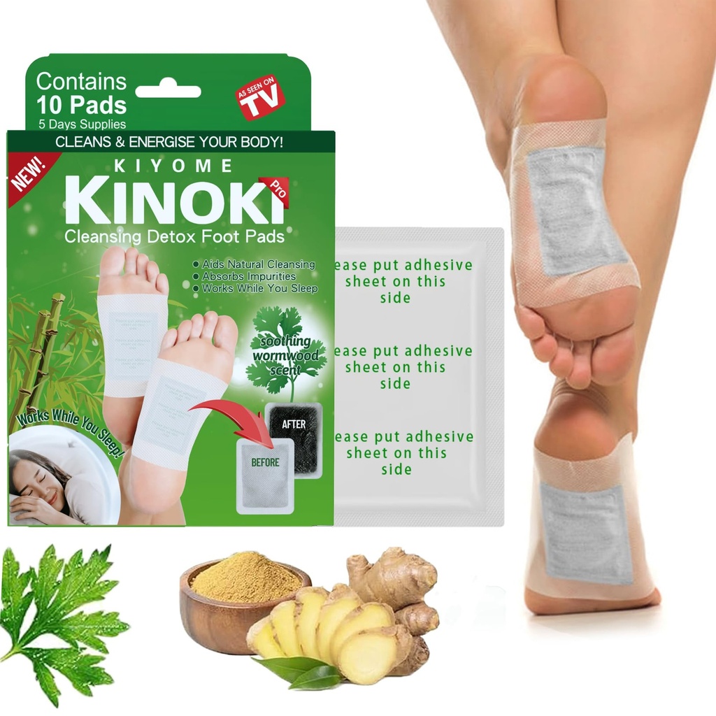 Kliffoo Detox Foot Patches for Cleansing Toxin Remover for Men & Women,10 Pads Deep Cleansing Detoxify Blood Circulation Foot Pad for Detox & Relaxation- Pain Relief, Stress Relief Sleep Patch (Wormwood 10 Pads)