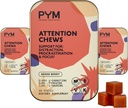 PYM Attention Chews Support for Procrastination, Focus & Productivity, 60 Count | 518mg L-Carnitine, 54mg Tyrosine, 11mg L-Taurine - Caffeine-Free | All-Natural Mood Boost Supplement Made in USA