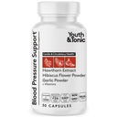 Supplément de soutien de la pression artérielle naturelle pour les jeunes et toniques avec l'hibiscus de l'épine et les herbes diurétiques haute puissance et les vitamines pour la rétention d'eau.