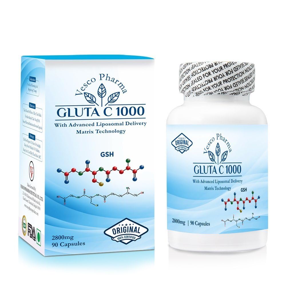 Vesco Pharma Glutathione C 1000 – Liposomal Support with CoQ10 & ALA – 90 Capsules