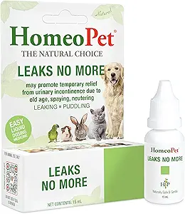 HomeoPet Leaks No more, Safe, Gentle, and Natural Cat and Dog Urinary Incontinence Relief, 15 Milliliters