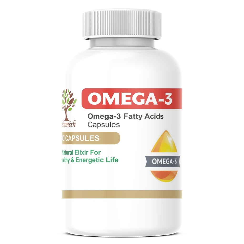 Vegan Omega-3 Capsules | Ayurvedic Plant-Based Supplement | Eye Health, Skin, Muscles, Joint & Bone Support | 60 Veg Capsules