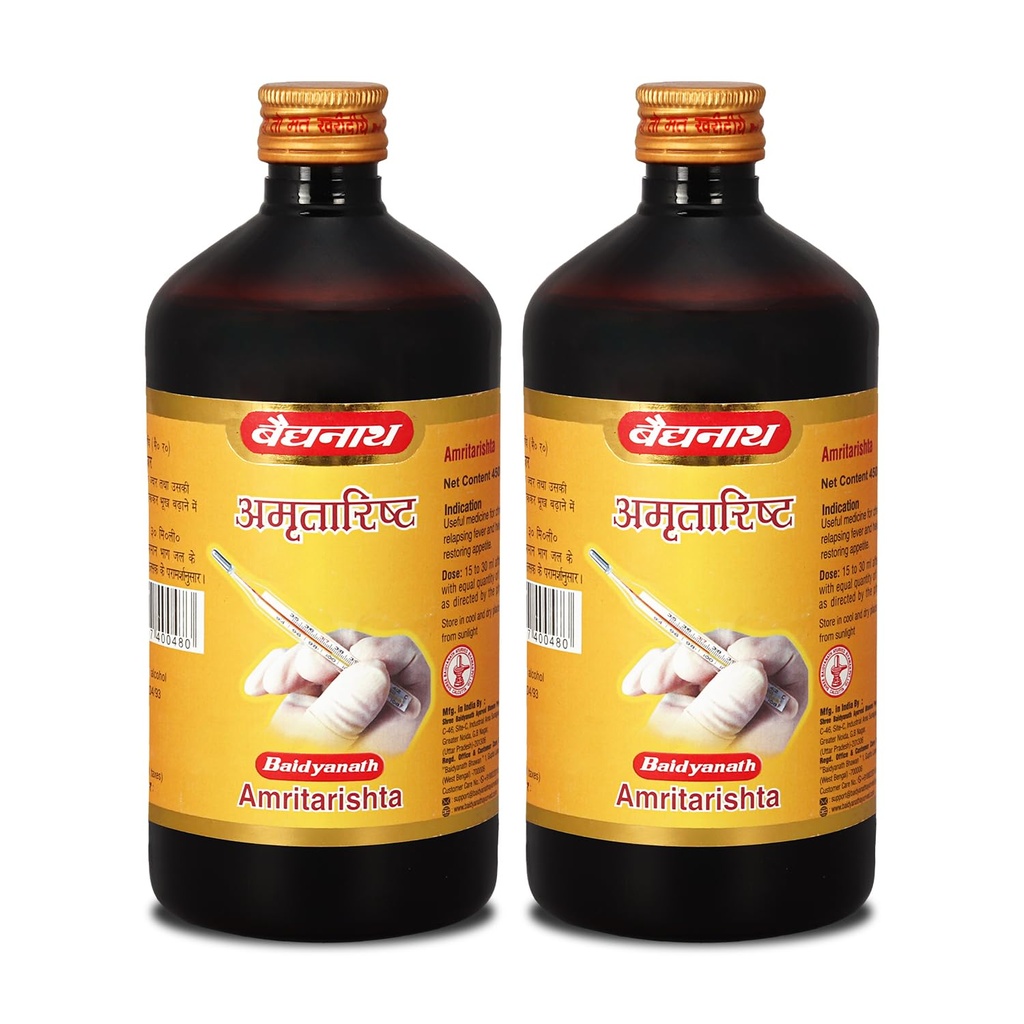 Baidyanath Ayurved Amritarishta (900ml, 450ml X 2) | Boost Digestive Strength and Appetite| Useful in Cough, Cold and in General Weakness