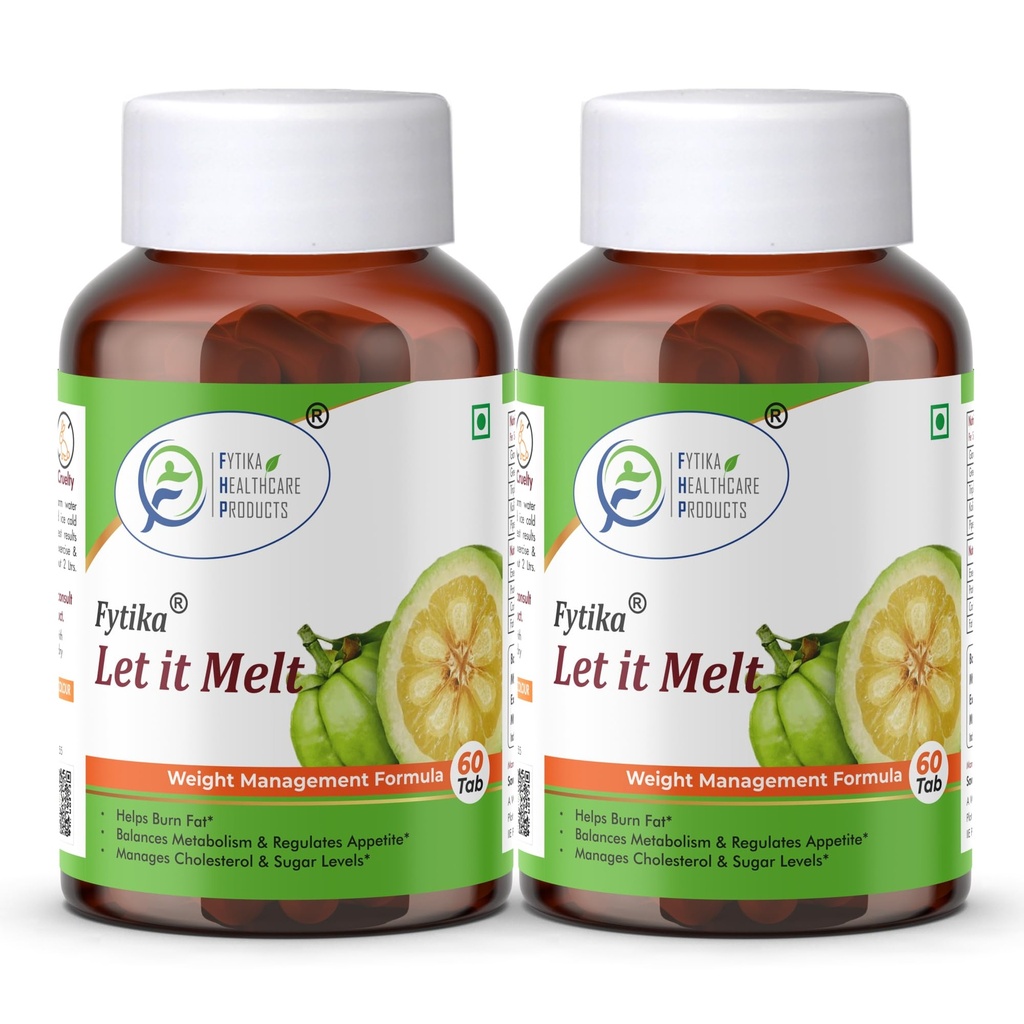 Fytika Let it Melt Weight Management - 120 Tabs Each (Pack of 2) | Garcinia Combogia, Green Coffee, Triphala, Kali Jeeri| Healthy Weight Support for Men & Women
