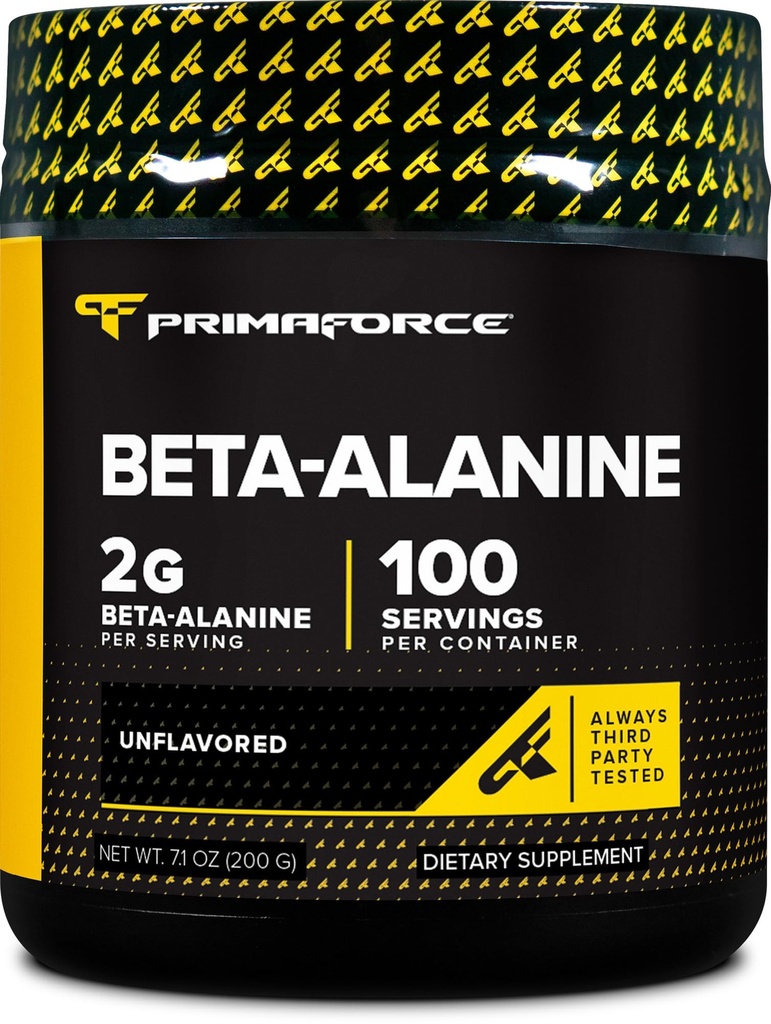 Primaforce Beta Alanine Powder, Unflavored, 200 Gram - Glutenvrij, Non-GMO-supplement voor mannen en vrouwen