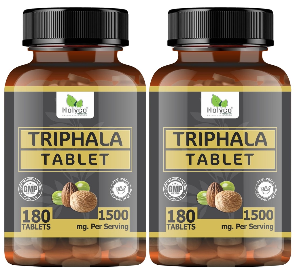 Triphala Tablet 180 TABLETS, Blend Of Amalaki, Haritaki, Bibhitaki (Pack of 2)