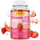 Vitamine B12 Gummies for Women & Men, 5000mcg Methyl B12 Gummies with Vitamin B6, D3, Iron, Folate for Adults, Supports Energy & Metabolisme Boost, Mood, Immune & Nervous System, Sugar Free Strawberry