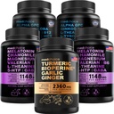 MEDCHOICE Kurkuma & Gember (120ct), Slaap Melatonine (180ct) en Nootropic Brain (120ct) Supplement Bundle - Wellness Trio voor Hersenen, Slapen, & Immune Support - Veganistisch, Non-GMO, Glutenvrij