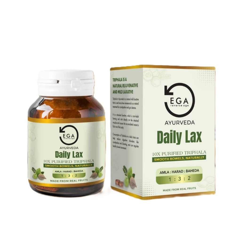 Daily Lax 10x Purified Triphala Tablets For Easy Bowel Movement, Bloating Supports Healthy Digestion Relieves Constipation Pack Of 60 Tablets