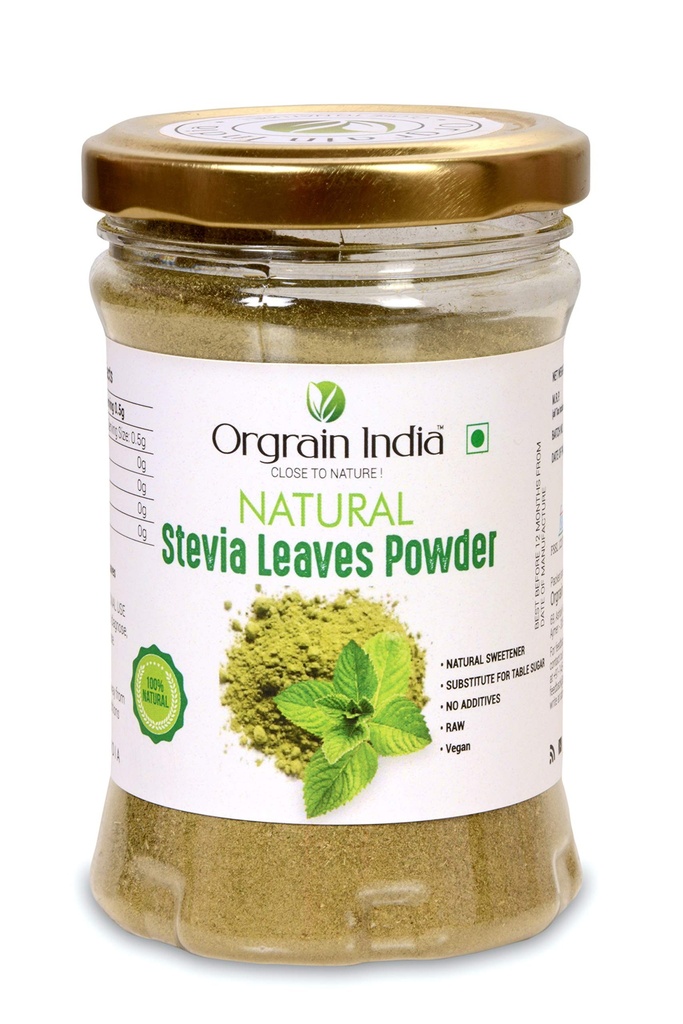 Orgrain India Pure Stevia Leaves Powder 100g | Natural & Sugar Free | Zero Calorie Sweetner