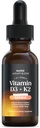 NutriRise Vitamine D3 K2 druppels 5000 IE: Immuniteitsvitaminen, Ondersteuning voor energie, Well-Being & Joint Comfort, Vegetarisch, Gemakkelijk te nemen vloeibare formule voor mannen & vrouwen + MCT olie, Glutenvrij, 1 fl oz