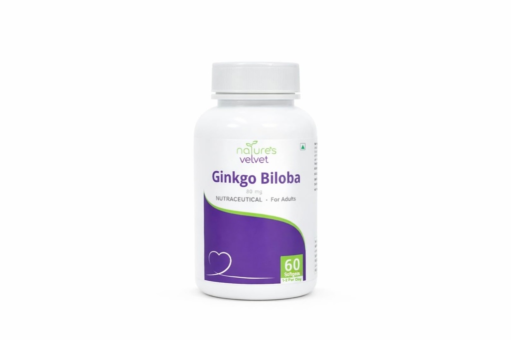 Natures Velvet Lifecare Ginkgo Biloba Extract 80mg, 60 Capsules - Pack of 1