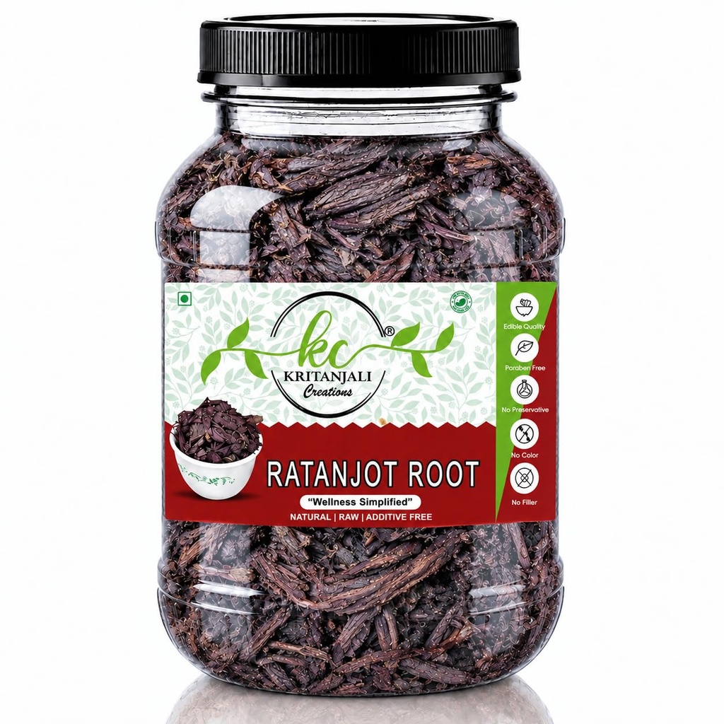 Kritanjali Creations Ratanjot Root, Alkanet Root whole Cooking, Hair Fall, Hair Growth, Skin Burns, Rattan Jot, Vembada, Vembalam pattai, Laljadi (100gm)