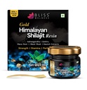 Bliss Welness Shilajit/Shilajeet Gold Resin, 30g | More Than 70%+ Fulvic Acid | 7x Formula with 24K Gold, Kaunch, Ashwagandha, Black Musli, Maca Root | Boosts Enegry, Endurance, Vitality Strength Stamina | 100% Ayurvedic | 60 Servings