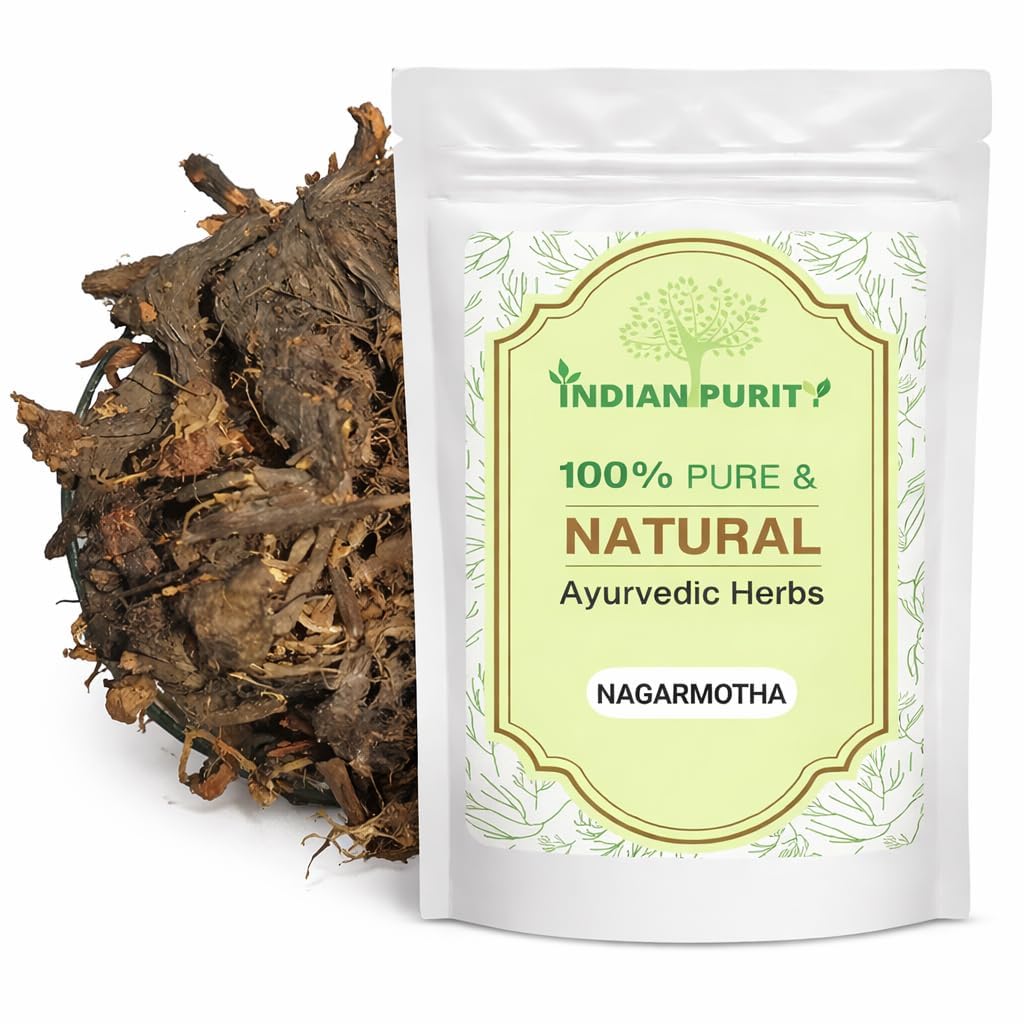 Indian Purity 100% Pure & Natural Nagarmotha Whole (Cyperus Rotundus) Ayurvedic Herb, Traditional Digestive Support, Anti-inflammatory Properties, Dried Root | Traditionally Sourced | Non-GMO (100 Grams)