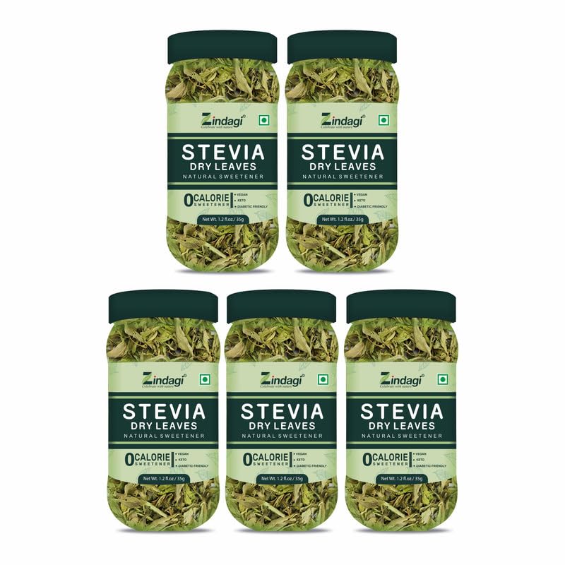 Zindagi Stevia Plant Dry Leaves | Natural Sugar Free | Diabetic Freindly Sweetener | 175GM