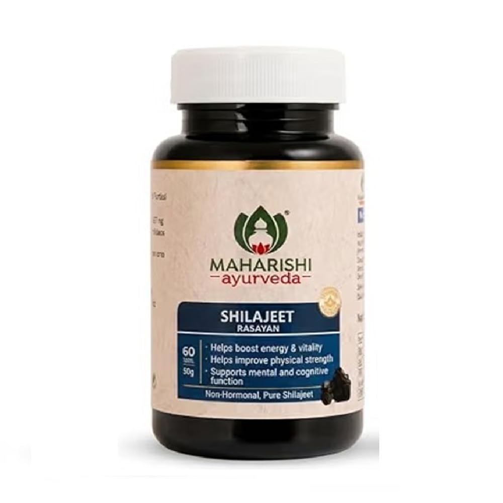 Maharishi Ayurveda Shilajeet Rasayana 500 MG | Natural & Pure Shilajit for Strength, Stamina & Endurance | 60 Tablets Pack