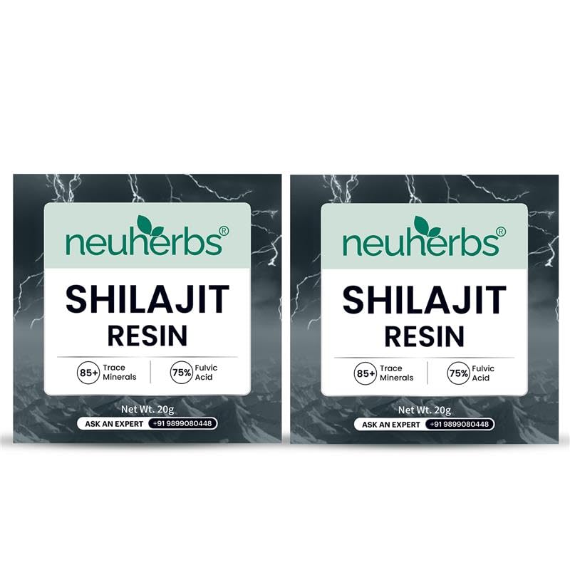 Neuherbs Shilajit Resin 20g (Pack of 2) | Pure Himalayan Shilajit with 75% Fulvic Acid | Energy, Stamina & Strength Support | Natural Vitality & Performance Booster | Lab Tested, No Heavy Metals | For Men & Women