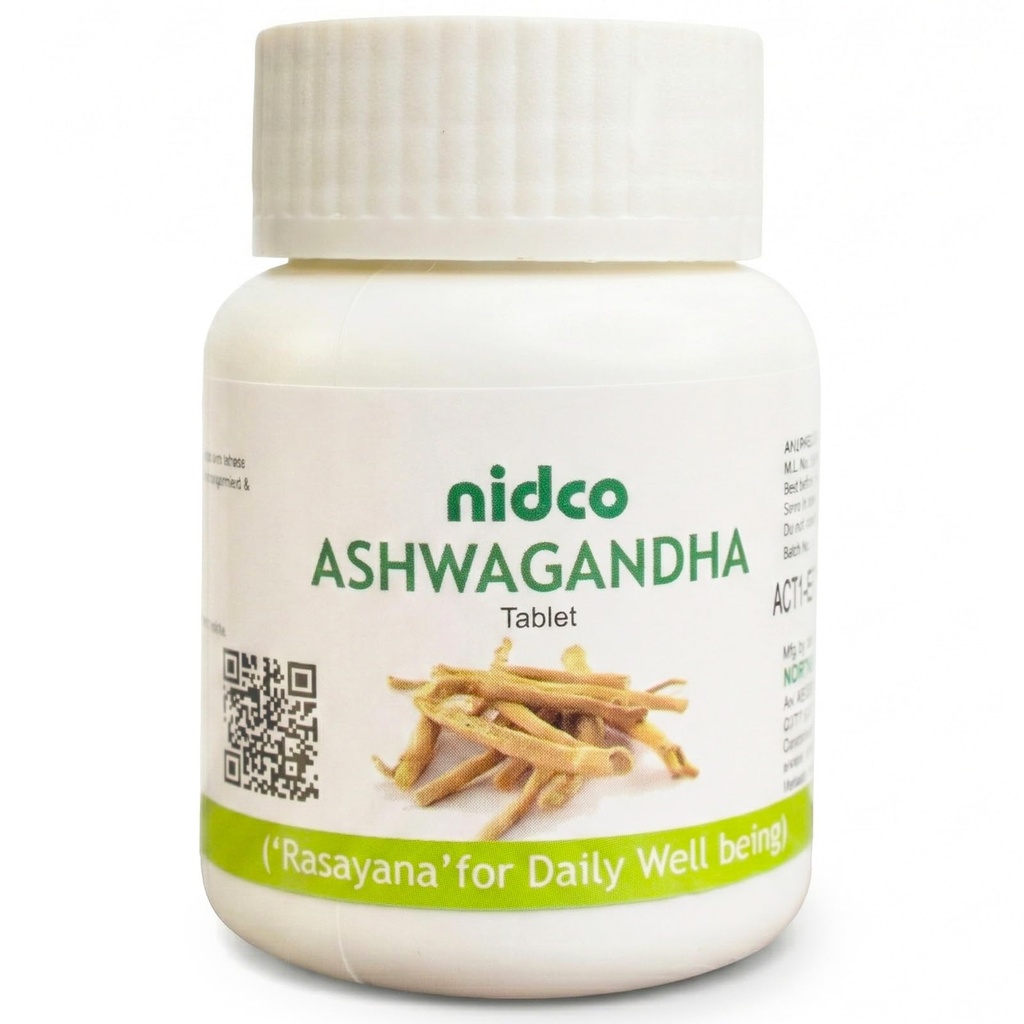 Ashwagandha 60 Tablets (Pack of 1) | Improves Sleep, Supports Cortisol Levels | Natural Stress Relief | Rejuvenates Mind & Body | Rich in Antioxidants | Immunity Booster