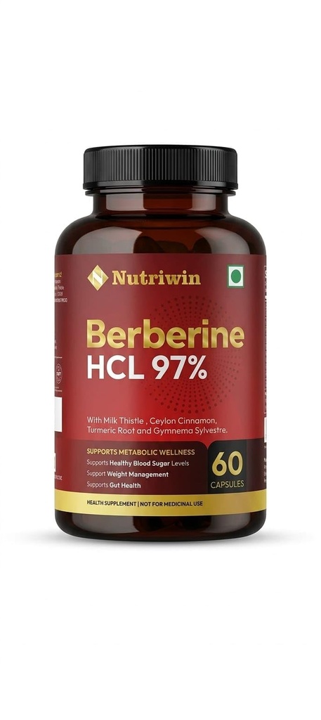 Berberine Supplement for PCOS and Insulin Resistance with Milk Thistle, Ceylon Cinnamon, Turmeric & Gymnema | Supports Metabolic Wellness | 60 Capsules