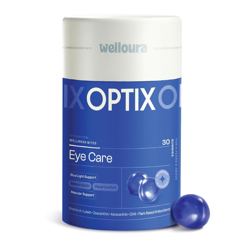 OPTIX Eye Care Gummies – Eye Comfort for Screen Life | Lutein, Zeaxanthin, Astaxanthin, Vitamin A, DHA & Zinc | Blue Light & Visual Comfort Support | For Adults & Kids 4+ | 100% Vegetarian | Blueberry | 30 Gummies