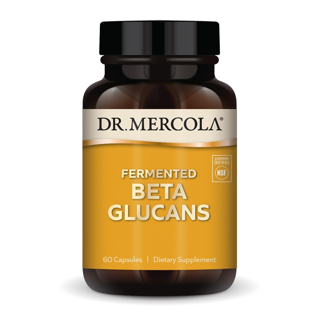 Dr. Mercola Gefermenteerde Beta Glucans, 30 porties (60 capsules), Dieetsupplement, Immuunondersteuning, Non-GMO, NSF-inhoud gecertificeerd