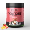 INLIFE Collagen Peptides Supplement Dogs Cats, Glucosamine 200g Strawberry